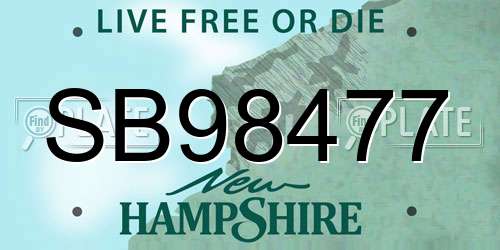 SB98477 New Hampshire License Plate