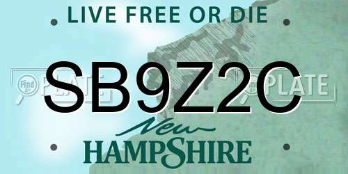 SB9Z2C New Hampshire License Plate