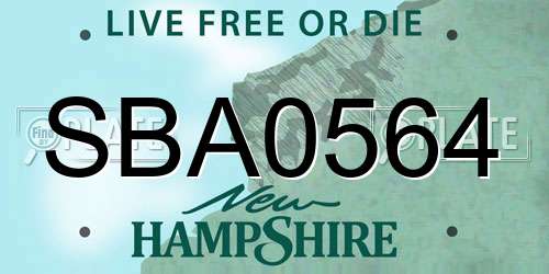 SBA0564 New Hampshire License Plate