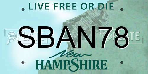 SBAN78 New Hampshire License Plate