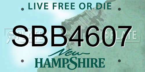 SBB4607 New Hampshire License Plate