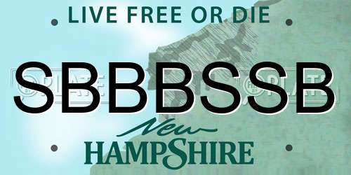 SBBBSSB New Hampshire License Plate