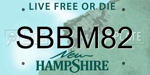 SBBM82 New Hampshire License Plate