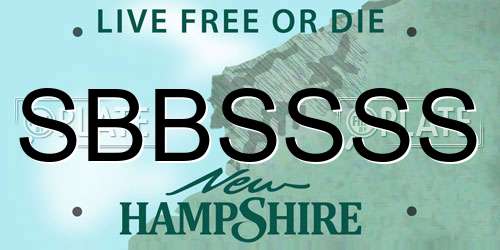SBBSSSS New Hampshire License Plate