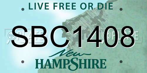 SBC1408 New Hampshire License Plate