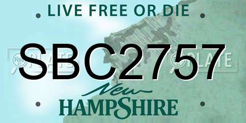 SBC2757 New Hampshire License Plate