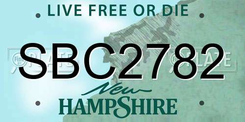 SBC2782 New Hampshire License Plate