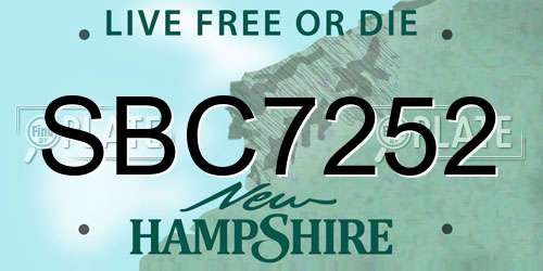 SBC7252 New Hampshire License Plate