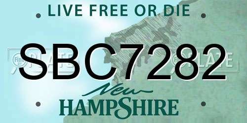 SBC7282 New Hampshire License Plate