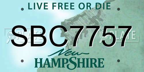 SBC7757 New Hampshire License Plate