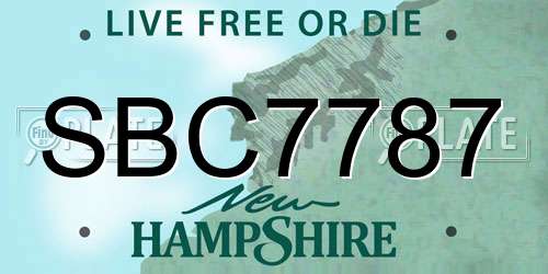 SBC7787 New Hampshire License Plate