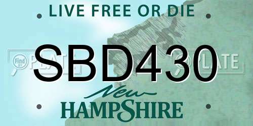 SBD430 New Hampshire License Plate