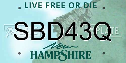 SBD43Q New Hampshire License Plate