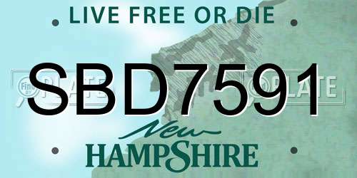SBD7591 New Hampshire License Plate