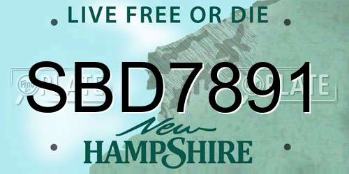 SBD7891 New Hampshire License Plate