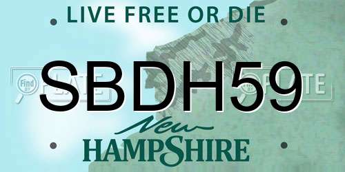 SBDH59 New Hampshire License Plate