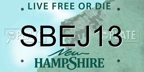SBEJ13 New Hampshire License Plate