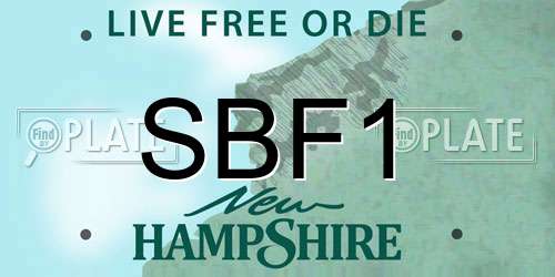 SBF1 New Hampshire License Plate