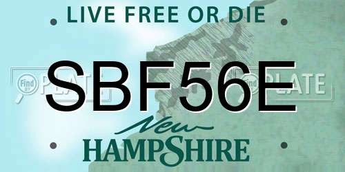 SBF56E New Hampshire License Plate