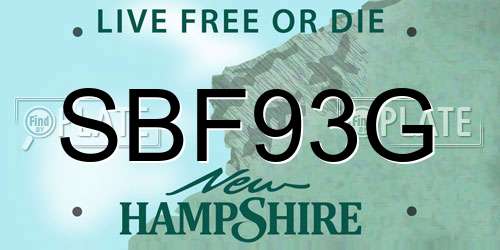 SBF93G New Hampshire License Plate