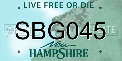 SBG045 New Hampshire License Plate