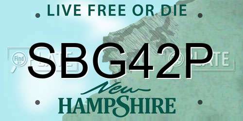 SBG42P New Hampshire License Plate