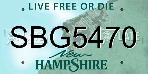 SBG5470 New Hampshire License Plate