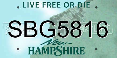 SBG5816 New Hampshire License Plate