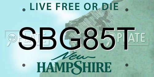 SBG85T New Hampshire License Plate