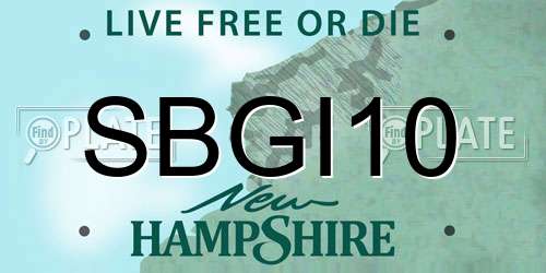 SBGI10 New Hampshire License Plate