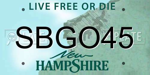 SBGO45 New Hampshire License Plate