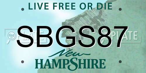 SBGS87 New Hampshire License Plate