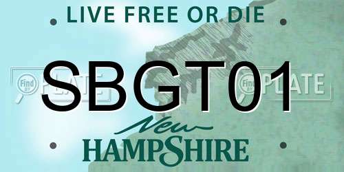 SBGT01 New Hampshire License Plate