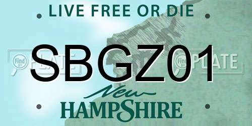 SBGZ01 New Hampshire License Plate