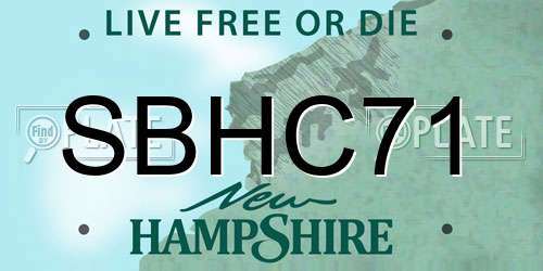 SBHC71 New Hampshire License Plate