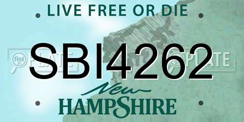 SBI4262 New Hampshire License Plate
