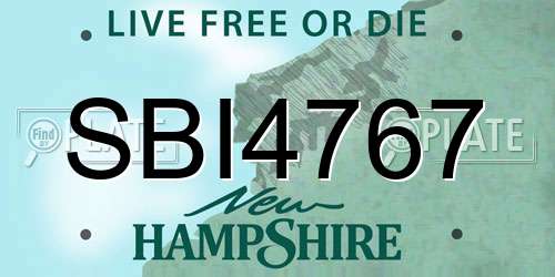 SBI4767 New Hampshire License Plate