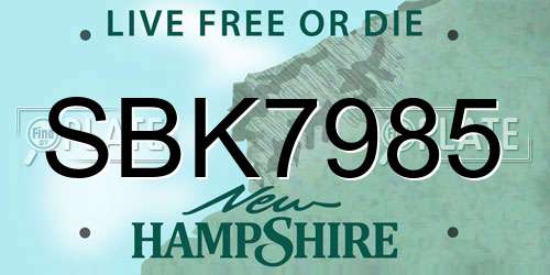 SBK7985 New Hampshire License Plate