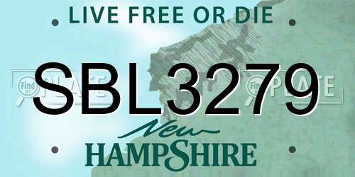 SBL3279 New Hampshire License Plate