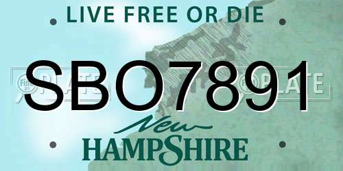 SBO7891 New Hampshire License Plate