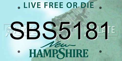 SBS5181 New Hampshire License Plate