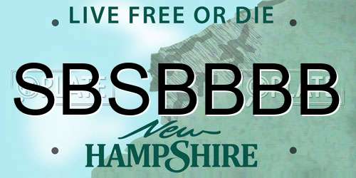 SBSBBBB New Hampshire License Plate