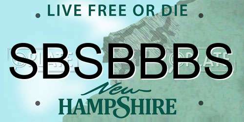 SBSBBBS New Hampshire License Plate