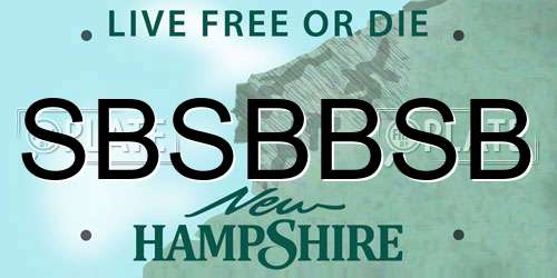 SBSBBSB New Hampshire License Plate