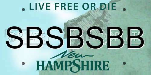 SBSBSBB New Hampshire License Plate