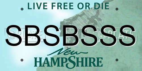 SBSBSSS New Hampshire License Plate