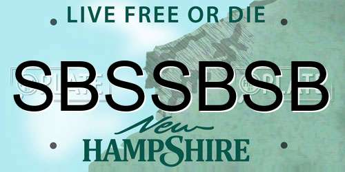 SBSSBSB New Hampshire License Plate