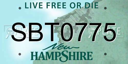SBT0775 New Hampshire License Plate