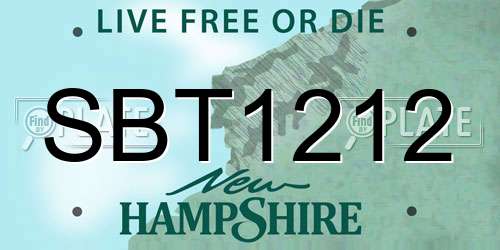 SBT1212 New Hampshire License Plate