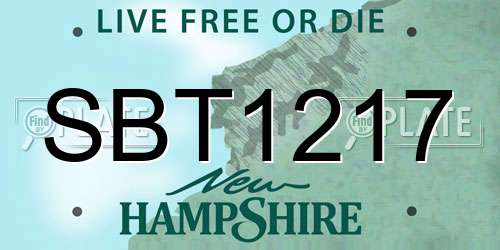 SBT1217 New Hampshire License Plate